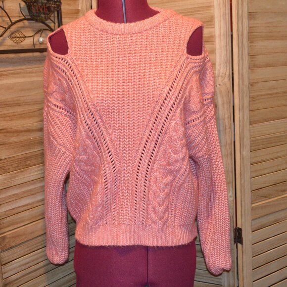 Express XS Pink Cold Shoulder Sweater - Picture 1 of 5